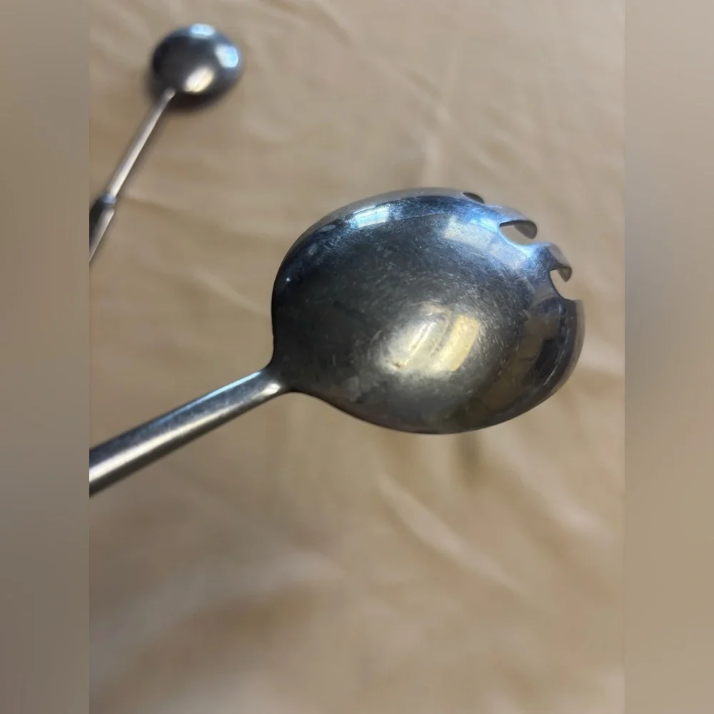 Vintage Capri Stainless Steel Italy Salad Set Spoon‎ Spork 11” Serveware